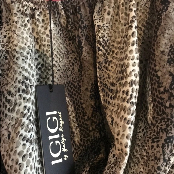 Igigi Kaftan Caftan Size 18/20 Neutral Brown Beige Snakeskin Print Midi Sash NWT - Picture 12 of 15